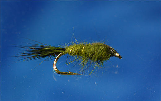 GRHE Dark Olive Weighted Fly - Fishing Flies with Fish4Flies Europe